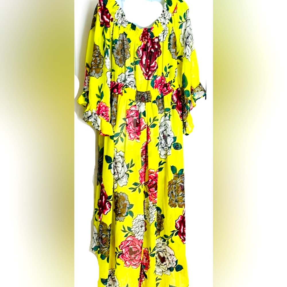 Ashley Stewart floral high low blouse